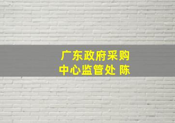 广东政府采购中心监管处 陈